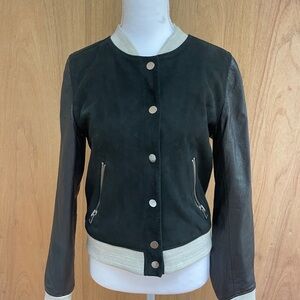 Doma Black suede and leather Bomber Jacket